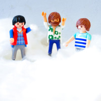 Drei Männer im Schnee